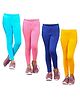 Zion Pack Of 4 Solid Leggings - Pink Yellow Royal Blue & Turquoise Blue