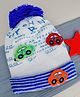 Baby Moo Car &  Pom Pom Detailed Breathable Knitted Woollen Beanie  Cap - Dark Blue
