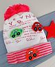 Baby Moo Car &  Pom Pom Detailed Breathable Knitted Woollen Beanie  Cap - Pink