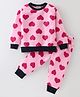 CrayonFlakes Full Sleeves Hearts Printed Polar Fleece Coordinating  Sweatshirt &  Joggers Set - Pink