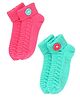 BHARATASYA Pack Of 2 Floral Detailed  Winter Socks  - Pink Blue