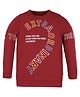 3PIN Full Sleeves Placement Text Printed Tee - Maroon