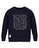 3PIN Full Sleeves Placement NYC Brooklyn Printed Tee - Navy Blue
