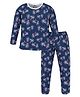 3PIN Full Sleeves All Over Bicycle Printed Coordinating Top & Bottom Set - Blue