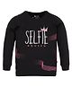 3PIN Full Sleeves  Placement Text Printed Sweatshirt -  Black