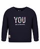 3PIN Full Sleeves  Placement Text Printed Sweatshirt -  Blue