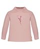 3PIN Full Sleeves  High Neck Placement Floral   Embroidered Tee - Pink