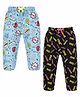 3PIN Pack Of 2 Text Printed Joggers -  Blue &  Black