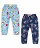 3PIN Pack Of 2 Text & Cycle Printed  Joggers - Blue &  Light Blue