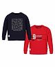 3PIN Pack Of 2 Full Sleeves NYC Brooklyn & Sport League Text Printed Tees - Black & Red
