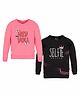 3PIN Pack Of 2 Full Sleeves Hey You & Selfie Text Printed Tees - Pink & Black