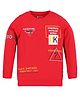 3PIN Full Sleeves Placement Text Printed Tee - Red