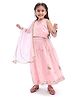 Babyhug Sleeveless Sequinned Embroidered Choli with Lehenga and Dupatta - Pink