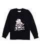 Forever Kids Full Sleeves Bear Riding A Bike Graphic Printed Tee - Black