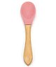 THE LITTLE LOOKERS Silicone Spoon with Bamboo Handle, BPA Free Feeding Spoons for Baby/Kids/Toddlers - Pink (Pack of 1)
