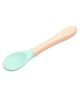 THE LITTLE LOOKERS Silicone Spoon with Bamboo Handle, BPA Free Feeding Spoons for Baby/Kids/Toddlers - Green (Pack of 1)