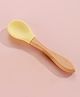THE LITTLE LOOKERS Silicone Spoon with Bamboo Handle, BPA Free Feeding Spoons for Baby/Kids/Toddlers - Yellow (Pack of 1)