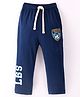 Lazy Bones Sinker Full Length Lounge Pants With Badge & Text Print- Navy Blue