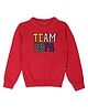 US Polo Assn Knitted Full Sleeves Sweater with Text Design - Red