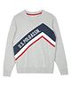 US Polo Assn Knitted Full Sleeves Sweater with Text Design - Medium Grey
