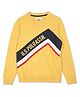 US Polo Assn Knitted Full Sleeves Sweater with Text Design - Medium Yellow