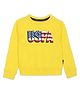 US Polo Assn Knitted Full Sleeves Sweatshirt Logo Print - Yellow