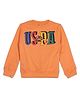 US Polo Assn Knitted Full Sleeves Sweatshirt Logo Print - Light Orange