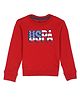 US Polo Assn Knitted Full Sleeves Sweatshirt Logo Print - Red