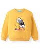 Tiara Full Sleeves Cats Printed Fleece  Sweatshirt - Yellow