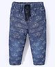 Simply Premium Denim Full Length Jogger Truck Print - Blue