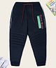 Nino Togs Cotton Loop Knit Game Mood Activated HD Text Printed Joggers - Navy Blue