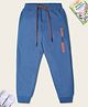 Nino Togs Cotton Loop Knit Little & Genius HD Text Printed Joggers - Blue