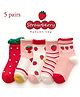 SYGA 5 Pairs Baby Girl & Baby Boy Socks, Toddlers Infant Cotton Stretch Crew Socks with Strawberry Design, Suitable for 0-24Months baby