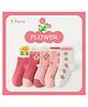 SYGA 5 Pairs Baby Girl Boy Socks, Toddlers Infant Cotton Warm Stretch Crew Socks with Flower Design, Suitable for Ages 0-2 Years baby