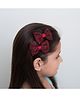 Ribbon candy Set Of Glitter Embellished Bow  Tic Tac Clips - Maroon