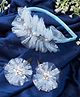 Ribbon candy Set Of 3 Shimmer Star & Mesh Embellished Coordinating Hair Accessories - Blue