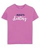 Zeezeezoo Half Sleeves Maasis Darling Text  Printed Tee - Pink