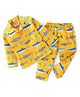 Babyhug Cotton Woven Full Sleeves Night Suit With Sharks Print - Yellow