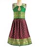 Bhartiya Paridhan Woven Sleeveless Choli & Lehenga With Gota Patti Print - Maroon & Green