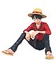 QUIRKMALL Monkey D Luffy One Piece Action Figure Sitting Limited Edition for Car Dashboard Decoration Cake Office Desk & Study Table Red - Height 10 cm