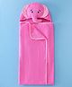 Babyhug Terry Woven Hooded Towel Owl Embroidery - Pink