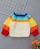 Woonie Handmade Full Sleeves Crochet Pop Corn Stitch Detailed Sweater - Multi Color