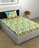 Divine Casa 100% Cotton 144TC Single Bedsheet with  Pillow Covers Geometric Print_Multicolor