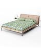 Divine Casa 100% 144 TC Paisley Print Double Bed Elastic Fitted Bedsheet with 2 Pillow Cover_Forest Green