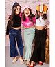 Foreverkidz NA Velvet Trousers & Pants for Girls- Multi