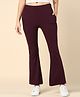 Zelena Ribbed Maternity Lounge Pant With Side Pockets - Purple