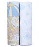 Masilo Bamboo Muslin Swaddle Blanket105 x 105 cm For Baby's/kids Nursery, Softest and most eco-friendly fabrics, Lightweight, 0 to 2 Years - Carnival - Blue
