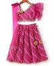 Teentaare Cotton Woven Sleeveless Choli With Lehenga And Dupatta Stripe Design - Pink