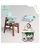 Infantso Baby Portable Chair Kids Feeding Chair 4 Level Height Adjustment 3 Point Safety Belt and Removable Dining Tray for Infants and Toddlers