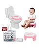 Infantso Portable Potty Seat for Boys and Girls Potty Toilet Seat Travel Friendly for Kids 6 to 24 Months Child Toddler Non-Slip with Splash Guard Fits Round & Oval Western Toilets Small- Pink